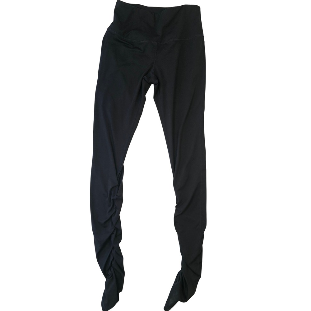 Yogipace Black High Waisted Ruched Stacked Leggings Small Performance Yoga Pants